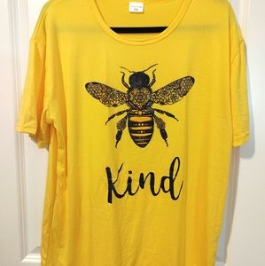Cute NWOT yellow Be(e) Kind t shirt 2x